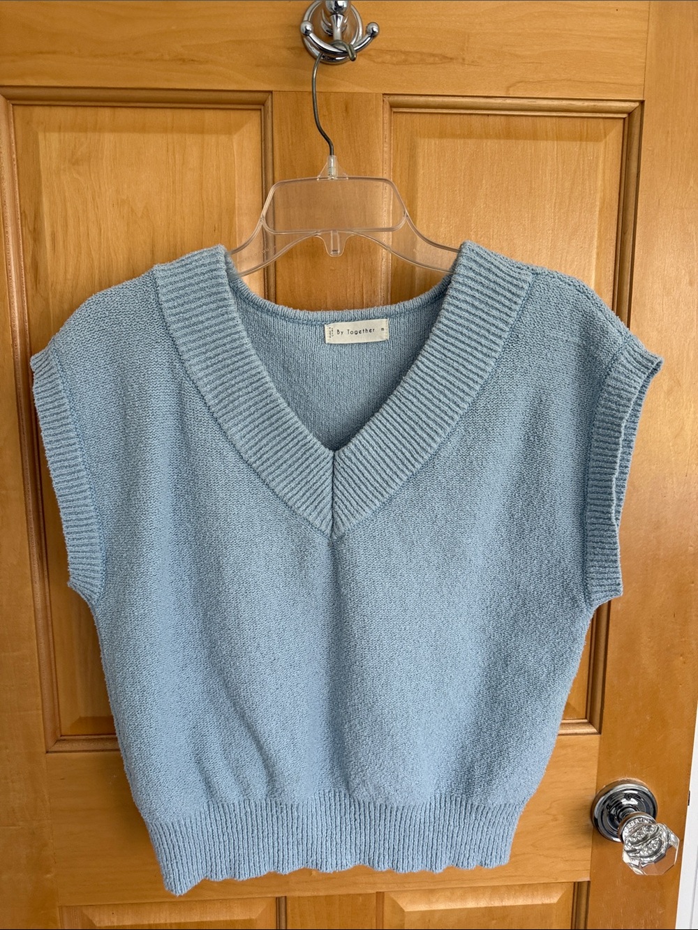 By Together Dusty Blue V-Neck Sweater Vest
